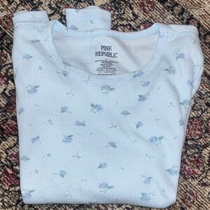 Pink Republic Light Blue Floral Top